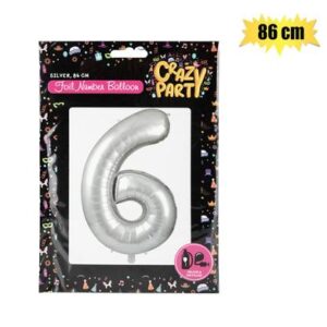 Balloon helium foil silver 6 86cm f-03